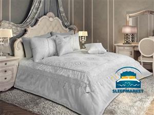 سرویس روتختی دانتل دوزی عروس برند اسپیریت مدل ویولا رنگ زمینه طوسی روشن - ارسال رایگان