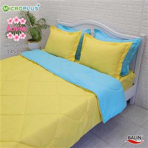 روتختی دونفره زرد آبی دورو ساده میکروپلاس