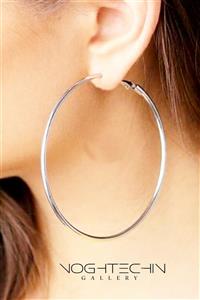 گوشواره زنانه برند وای اس ایکس مدل حلقه ای سیلور ونقره ای سایزبندی وارداتی