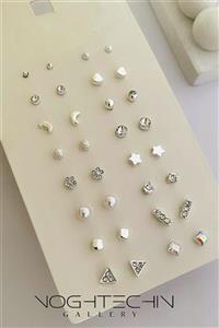 گوشواره های زنانه برند استنلس استیل مدل  ترند کوچک وظریف نقره ای وارداتی