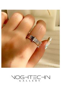 انگشتر زنانه برند استنلس استیل مدل پورتوفینو سه تایی استیل وارداتی