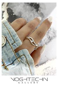 انگشتر زنانه برند وای اس ایکس مدل موج نگینی وارداتی