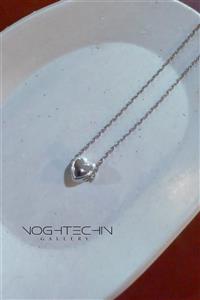 گردنبندزنانه برند فشن مدل قلب برجسته نقره ای باکیفیت بالا