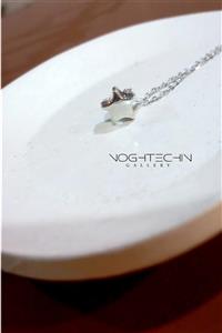 گردنبندزنانه برند فشن مدل تک ستاره نقره ای باکیفیت بالا