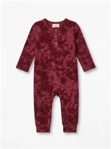 سرهمی نوزادی آستین‌بلند طرح ابر و بادی (رنگ زرشکی) برند Cat&jack