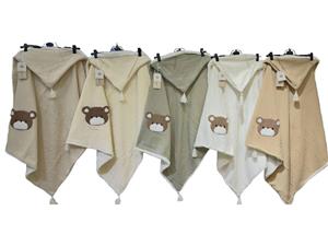 پتو دورپیچ موسلین کلاه دار نوازادی طرح خرگوش ماماسی Mama See