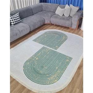 فرش ماشینی چاپی | فرشینه مخمل بیضی مدرن  b99 (پس کرایه)