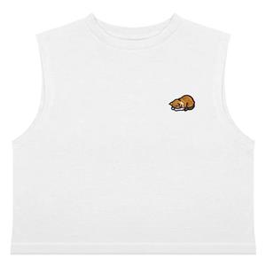 کراپ تاپ  گلدوزی طرح گربه نارنجی | ORANGE CAT