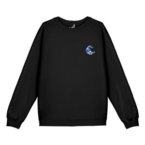 سویشرت رگلان گلدوزی طرح موج بزرگ کاناگاوا | THE GREAT WAVE OF KANAGAWA