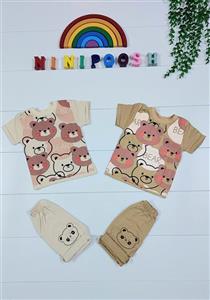 تیشرت شلوارک تمام چاپ تدی سایز40،45،50،55