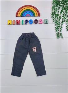 شلوار لی مام زغالی طرح پاپیون سایز50،60