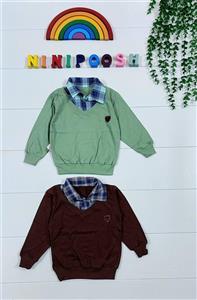 بلوز تک یقه دار پسرانه سایز40،45،50،55