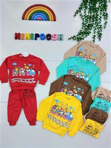 بلوز شلوار طرح قطار حیوانات جدید