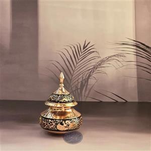 قندان دخلی کوچک مس و تراش کاظمی