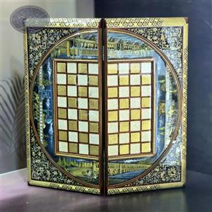 تابلو خاتم کاری تخته روگرد فوق اعلا نگارگری اَبنیه 50 کاظمی 