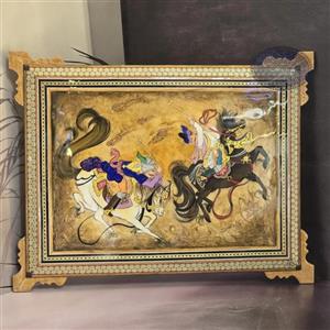 تابلو خاتم و صدف چوگان کاظمی 