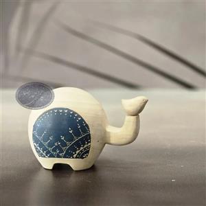 مجسمه چوبی فیل و پرنده کاظمی