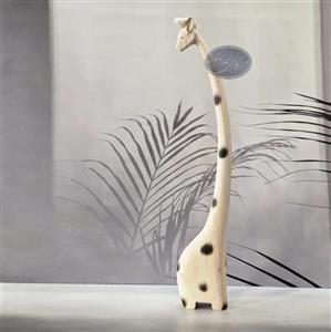 مجسمه چوبی زرافه و پرنده کاظمی