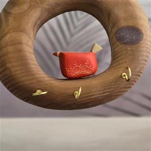 جا کلیدی چوبی پرنده تکی کوچک کاظمی