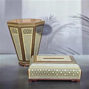 ست دو تکه سطل و جعبه دستمال کاغذی کاظمی