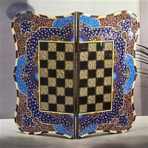 تخته نرد و شطرنج دالبر خاتم کاری اسلیمی 50 کاظمی