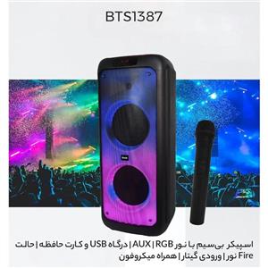 اسپیکر قابل حمل پارتی باکس برودو BRODU PartyBox BTS-1387  دو بلندگوی ۱۰ اینچ