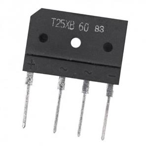 پل دیود 25A-600V تخت شانه ای T25XB60 تایوانی