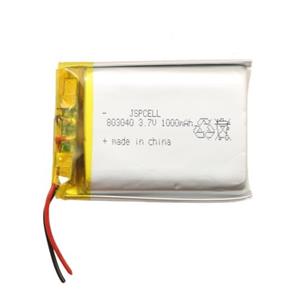 باتری لیتیوم پلیمر 3.7v ظرفیت 1000mAh کد 803040