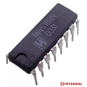 تراشه شمارنده CD4518BN پکیج DIP مارک INTEGRAL
