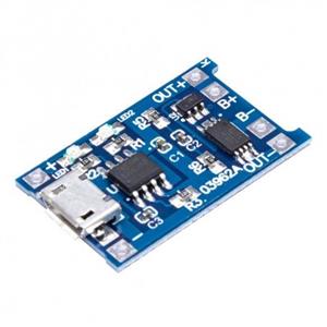 ماژول شارژر باتری لیتیومی 1 آمپر TP4056 دارای محافظ با ورودی Micro USB