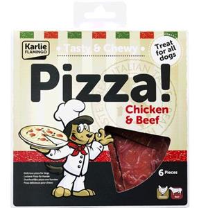 اسنک تشویقی سگ فلامینگو مدل Pizza chicken Beef وزن 170 گرم 