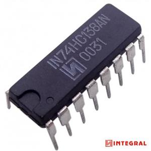 تراشه دیکودر و دمالتی پلکسر 74HC138AN پکیج DIP مارک INTEGRAL
