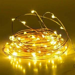 ریسه LED مفتولی سفید آفتابی پنج متری مدل باتری قلمی