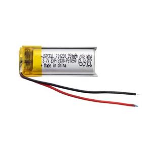 باتری لیتیوم پلیمر 3.7v ظرفیت 350mAh کد 701230