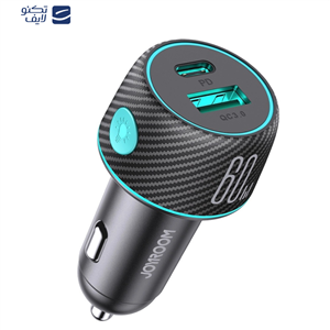 شارژر فندکی دو پورت جوی روم مدل JR-CCN01 توان 60 وات