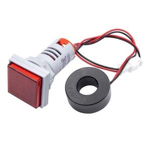 ولتمتر و آمپرمتر چراغ سیگنالی AC500V-100A قرمز مربعی مدل AD16-22
