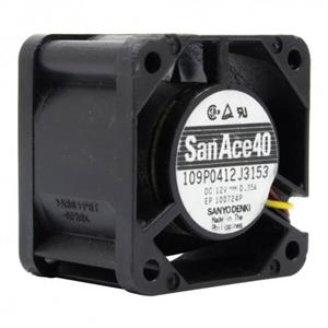 جت فن 12V-0.35A سه سیمه سایز 4x4x2.8cm مارک Sanyo Denki مدل 109P0412J3153 