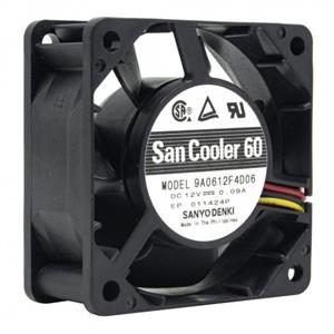 فن 12V-0.09A سه سیمه سایز 6X6 ضخامت 2.5 سانت Sanyo Denki