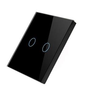 کلید دو پل لمسی ریموتی RF433 مشکی