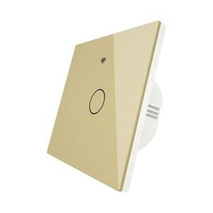 کلید تک پل هوشمند لمسی TUYA طلایی با قابلیت کنترل از طریق WiFi و RF