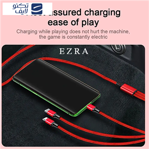 کابل لایتنینگ ، تایپ سی و Micro-USB ازرا مدل DC352 به طول 1.2 متر