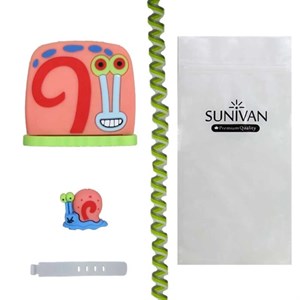 محافظ شارژر دیواری سانیوان طرح عروسکی حلزون گری به همراه محافظ کابل 