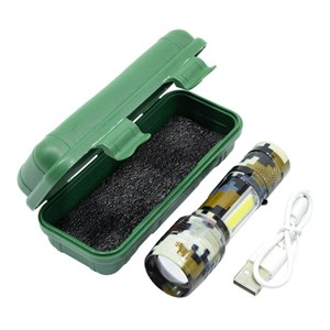 چراغ قوه زوم دار جیبی خودکاری XPE COB با چراغ بغل مدل 535