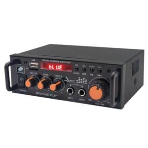 آمپلی فایر بلوتوثی دوبل 600RMS استریو با دو ورودی میکروفن مدل BT-296