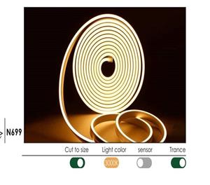 چراغ LED نوار سیلیکونی نرم طول 50متر و عمق 1سانتیمتر و عرض 0/4 سانتیمتر فانتونی کد N699