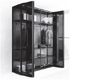 مکانیزم درب تاشو آکاردئونی دو درب پروفیل آلومینیوم درب شیشه ای حداکثر عرض درب 120 سانتی متر فانتونی کد K016