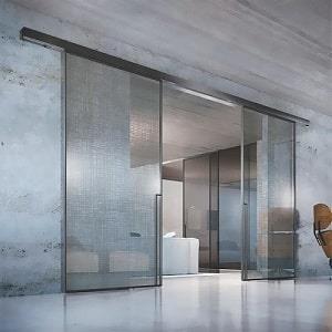 مکانیزم وال هنگ 540 سانتی متر دو درب پروفیل آلومینیومی ساختمانی متقارن برقی سینکرونایز با عرض هر درب 135 سانتی متر فانتونی کد K093