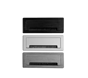 قاب داکت لولایی آلومینیومی رومیزی با درب آرامبند مشکی عمق 25mm , طول 200mm , عرض 90mm فانتونی کد T344