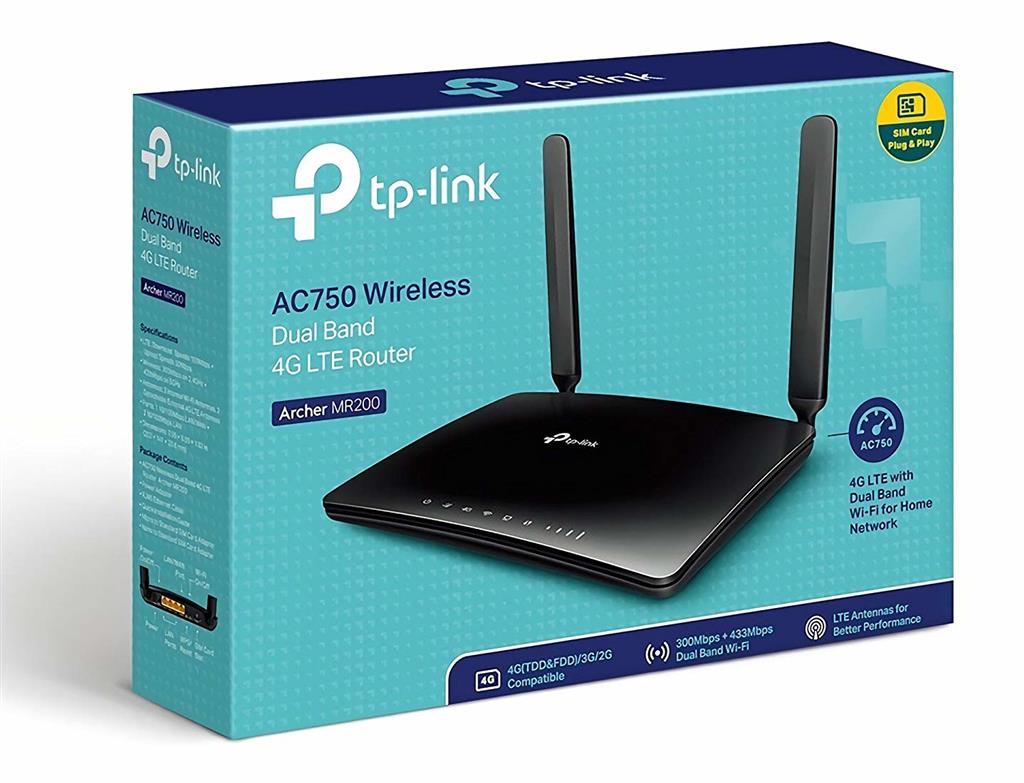 TP-LINK Archer MR200 Dual-Band Wireless AC750 4G LTE Modem Router