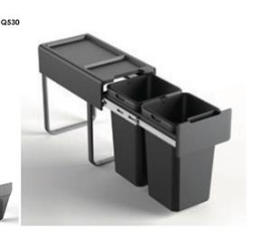 سطل چند منظوره توکار متصل به کف دو سطلی جهت یونیت عرض 30 سانتیمتر فانتونی کد Q530